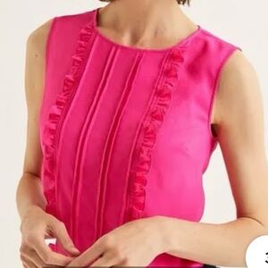 Boden Sleeveless Hot Pink Ruffle Penny Top Women’s Size 4 New With Tag
